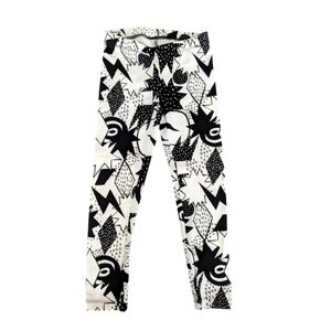 NWOT Cat & Jack Cotton Girls Leggings WHITE & BLACK Pattern Size S 6x